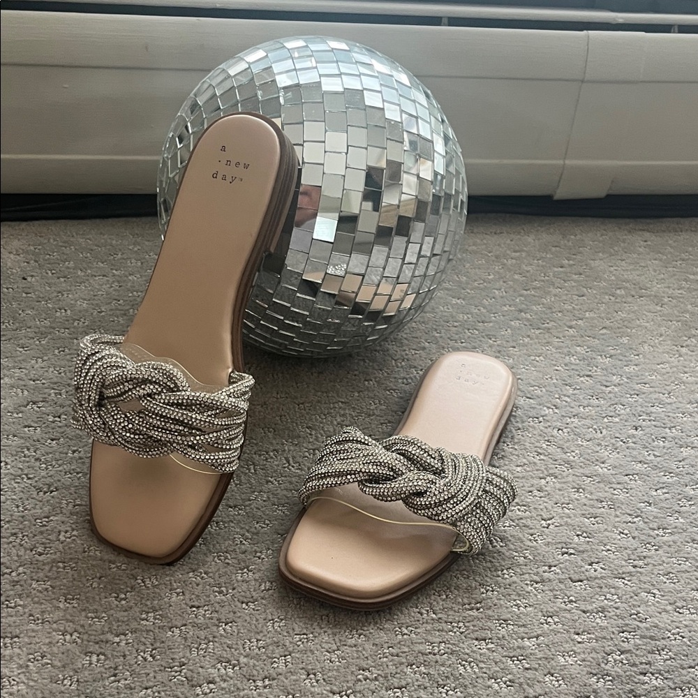 A New Day Women's Braided Silver Sandals